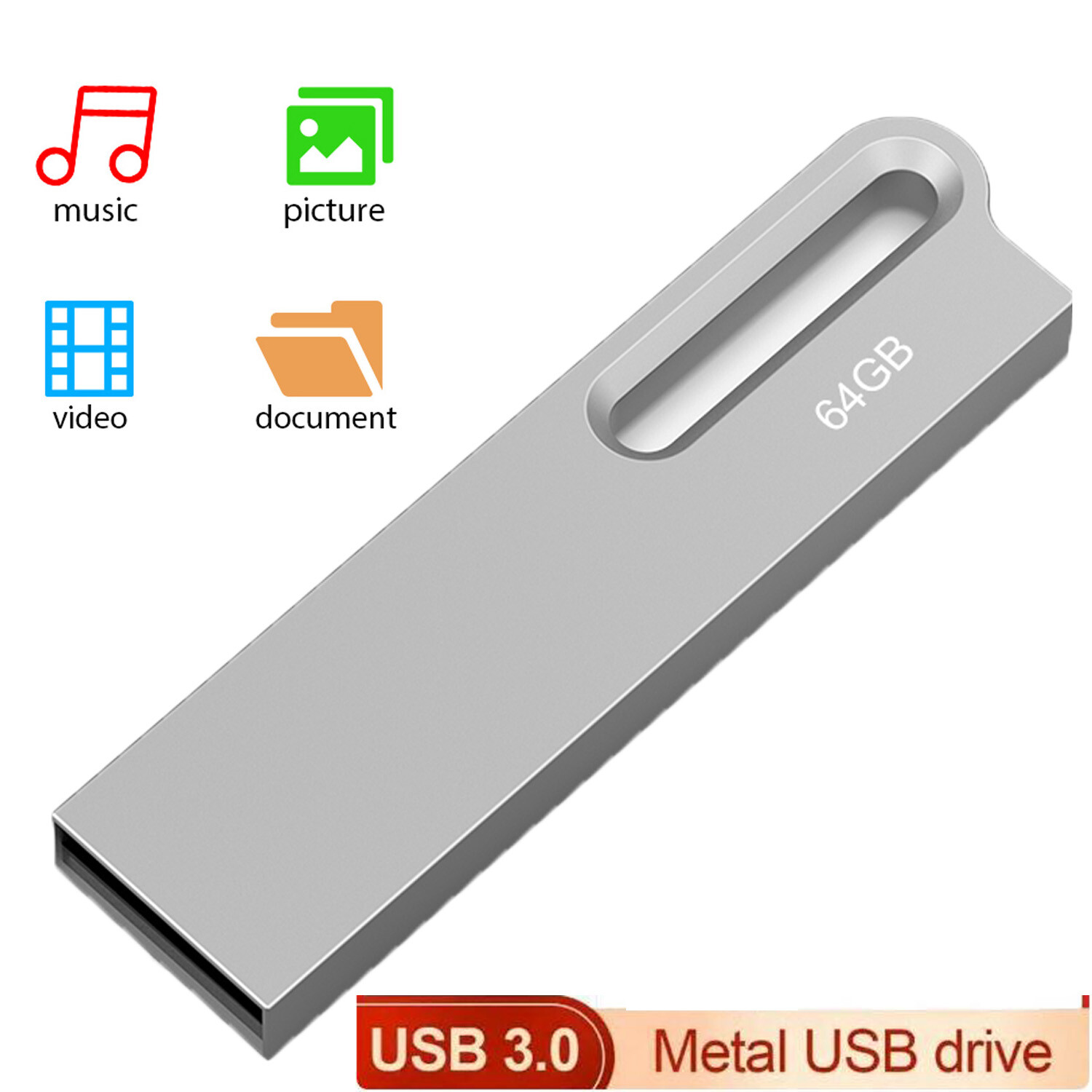 USB Flash Drive 64GB USB 3.0 Thumb Drives Zip Drives Gift Data Storage Backup-image