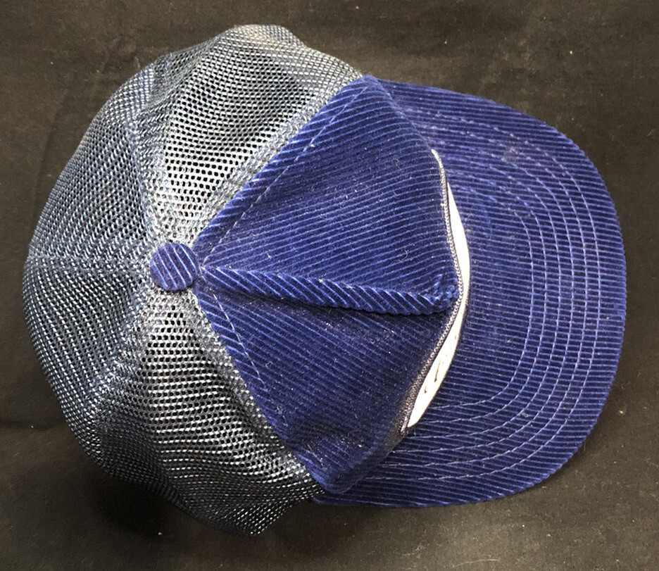 Vtg Canadian Club Whiskey Mesh Trucker Snapback Hat Company Logo Patch Blue Cap image 8