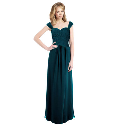 Sophisticated Chiffon Floor Length Formal Evening Gown Bridesmaid Dress Teal  | eBay Australia