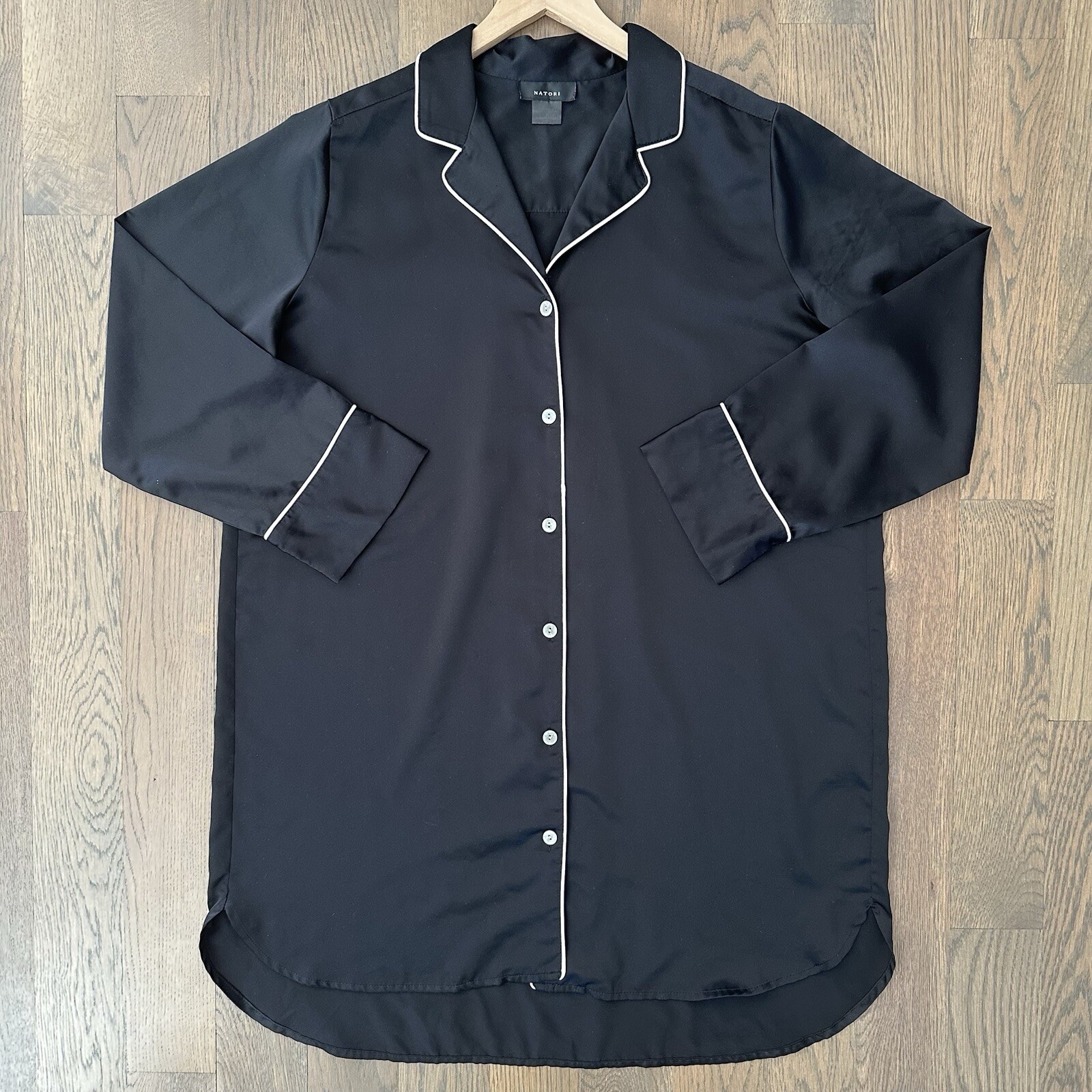 Natori Womens Charm Essentials Solid Button Down … - image 1