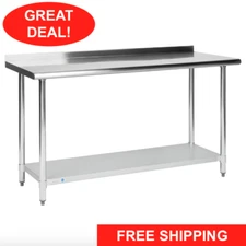 Commercial 24" x 60" Stainless Steel Work Prep Table With BACKSPLASH Kitchen NSF
