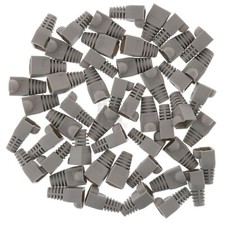 RJ-45 RJ45 Ethernet Strain Relief Boot Cover, Gray, for CAT5 CAT5E CAT6, 50 Pack