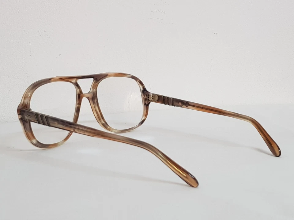 VTG ASDOR PATENT CHARLIE OMEGA GLASSES AVIATOR PILOT BROWN FRAMES ITALY 52/20 - Image 4 of 4