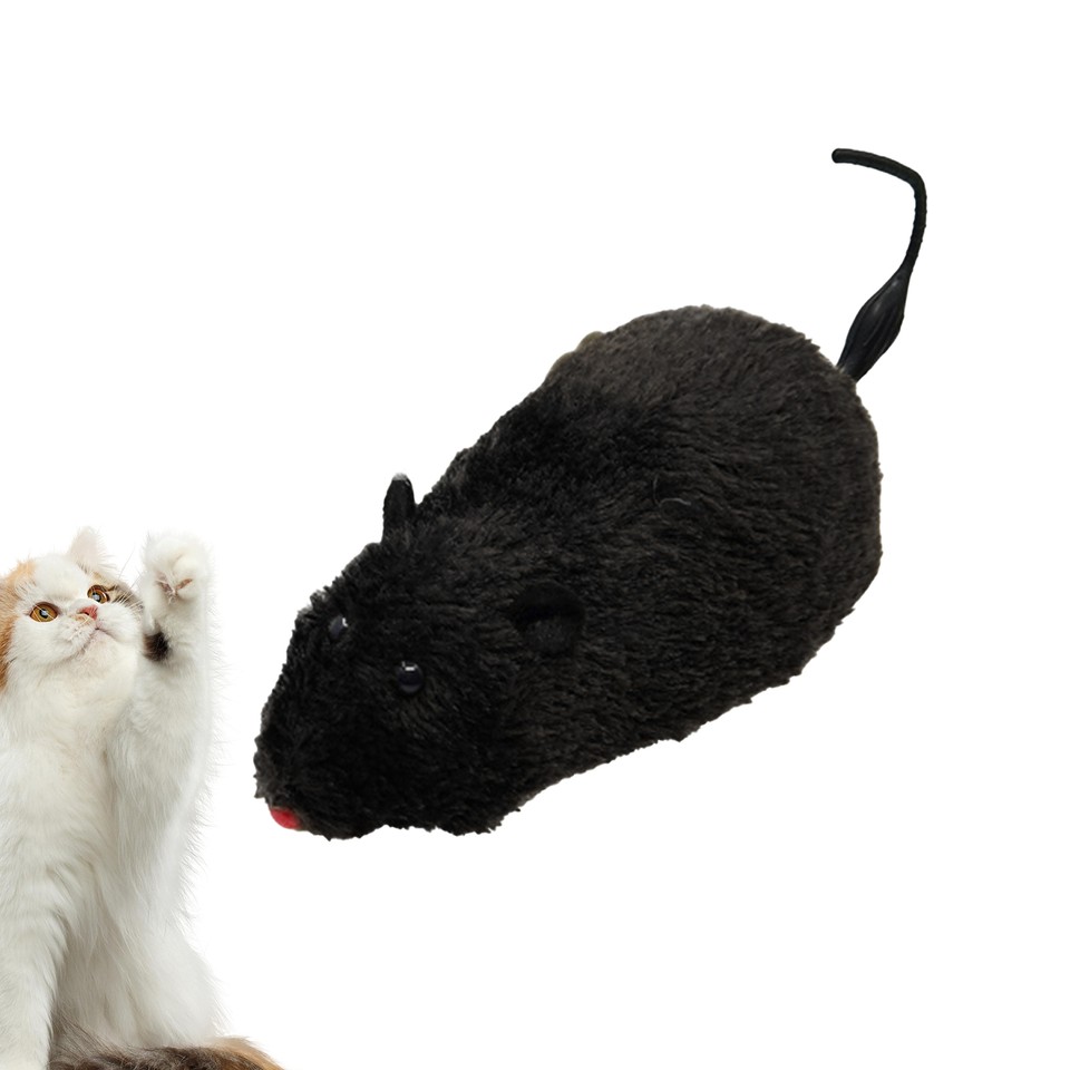 Wind Up Plush Mouse Toy For Indoor Cats, Interactive Cat Toys, Cat