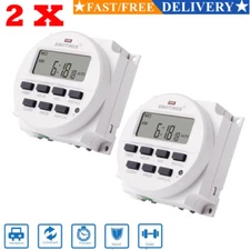 2PC Digital Timer Switch 1 Second Interval 7 Days Programmable 24 Hours TM618H-2