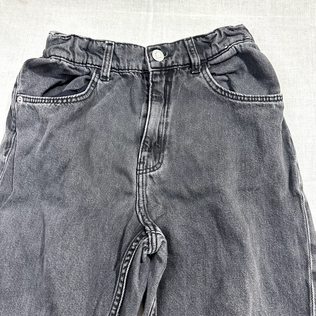 Denim H M Girls Dark Black Washed Jeans Joggers Size Youth 12