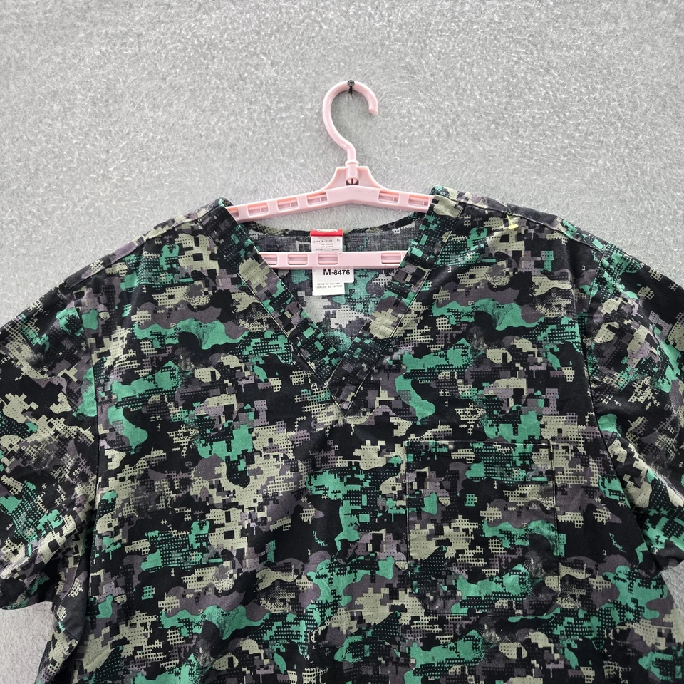 Dickies мужчин скраб Топ 3XL зеленый цифровой камуфляж EDS короткий рукав V шеи - Изображение 3 из 4