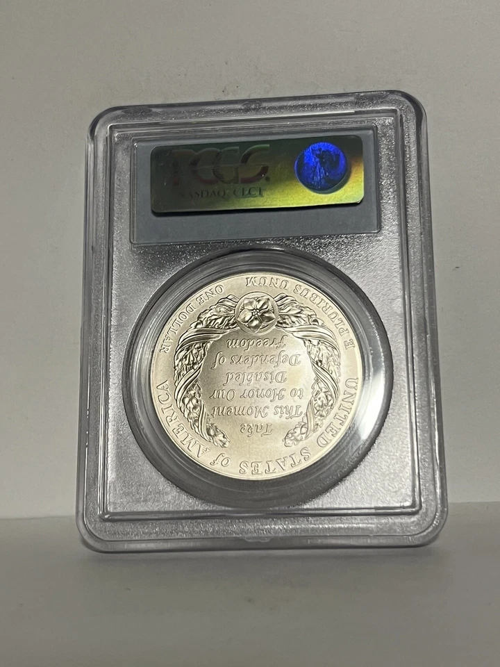 2010-W PCGS MS 70 Disabled Veterans Silver Commemorative Dollar  $1 - Image 2 of 2