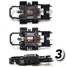 3pc TYCO Mattel 1997 440-X2 HO Slot Car Long Short Wheel Base Bare WIDE CHASSIS