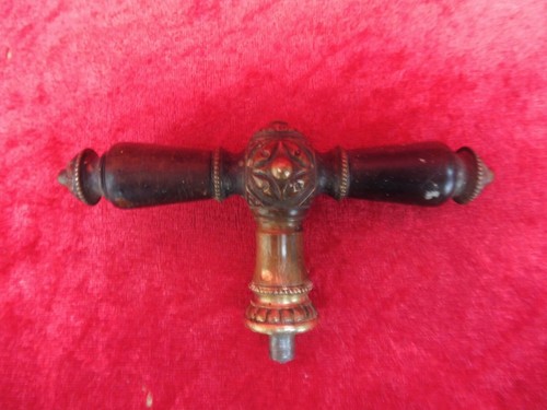 schöner , antike Türknauf , Türgriff , Bronze-Holz , antikes Original - Zdjęcie 6 z 6