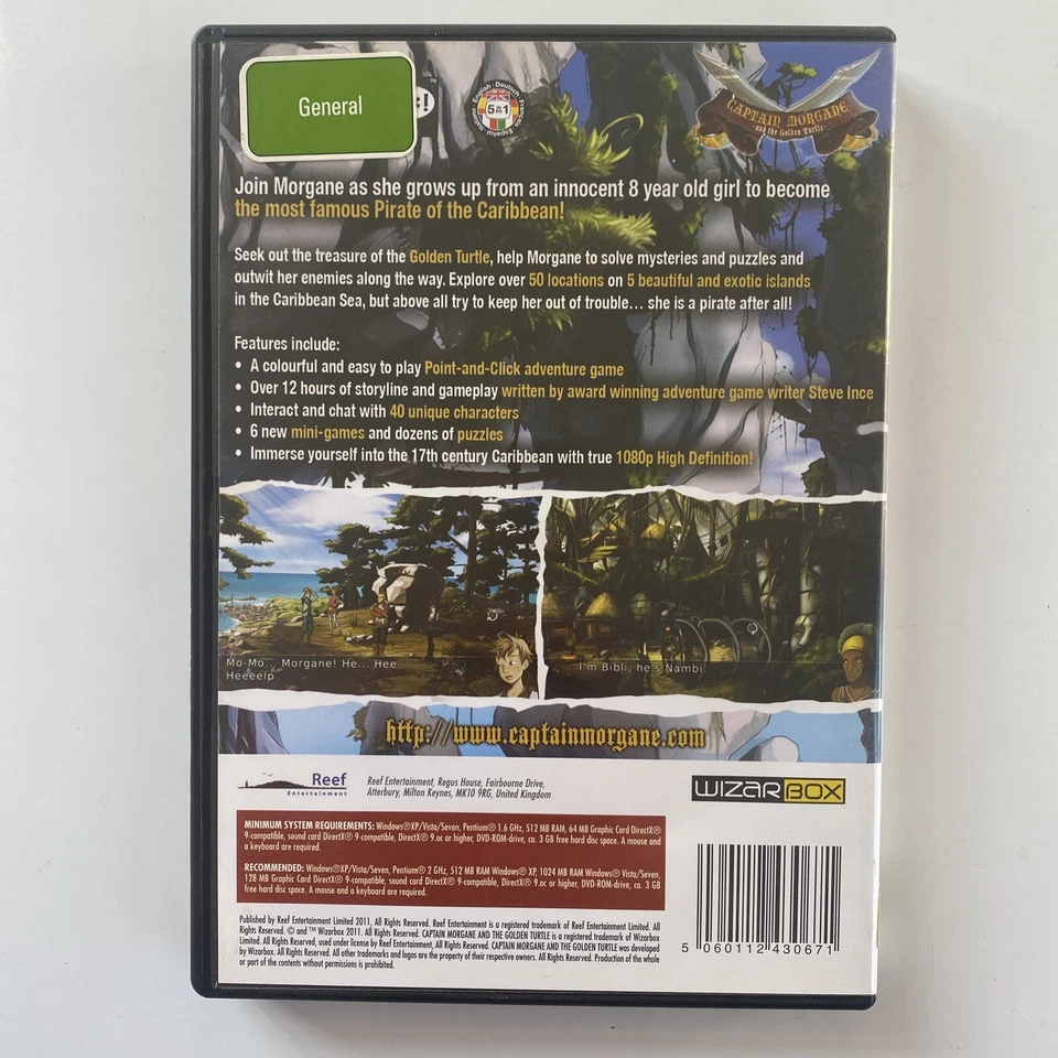 Captain Morgane & The Golden Turtle (2011) PC CD ROM Computer Video Game, Point - Image 2 of 4