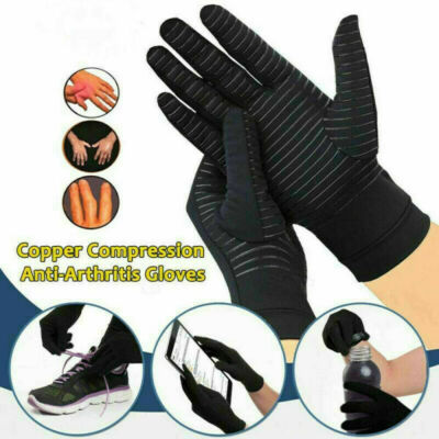 Copper Infused Compression Arthritis Gloves Rheumatoid Joint Pain Relief Hand US