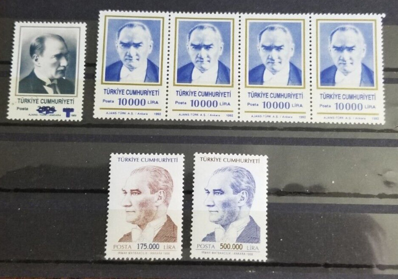 TURKEY- A Few Unused Kemel Atatwurk Portrait stamps