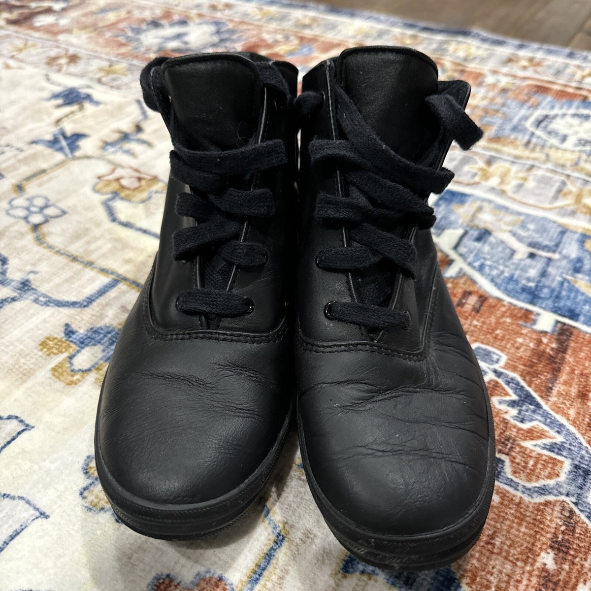 Women's Keds HighTop Black Leather Tennis Shoes Super Rare