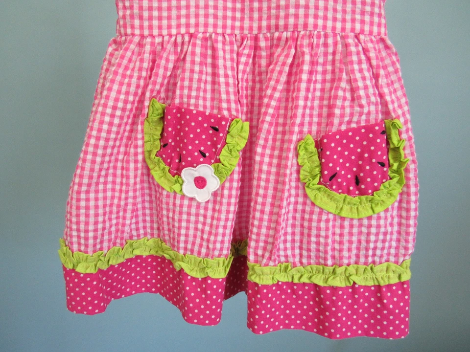 Size: 12 mo SAMARA Overall Dress Gingham, Green + Polka Dot Print  Baby Girl  - Image 4 of 4