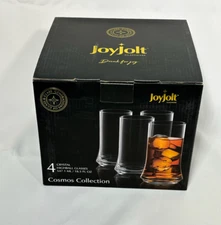 JoyJolt Infiniti Highball Glasses 18.5 Ounces Cocktail Glassware Set of 4
