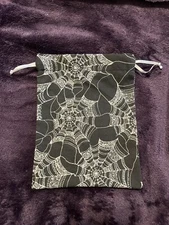 Tarot Card/Oracle Card Bag/Pouch Handmade 5x7 Drawstring Black Spider Webs