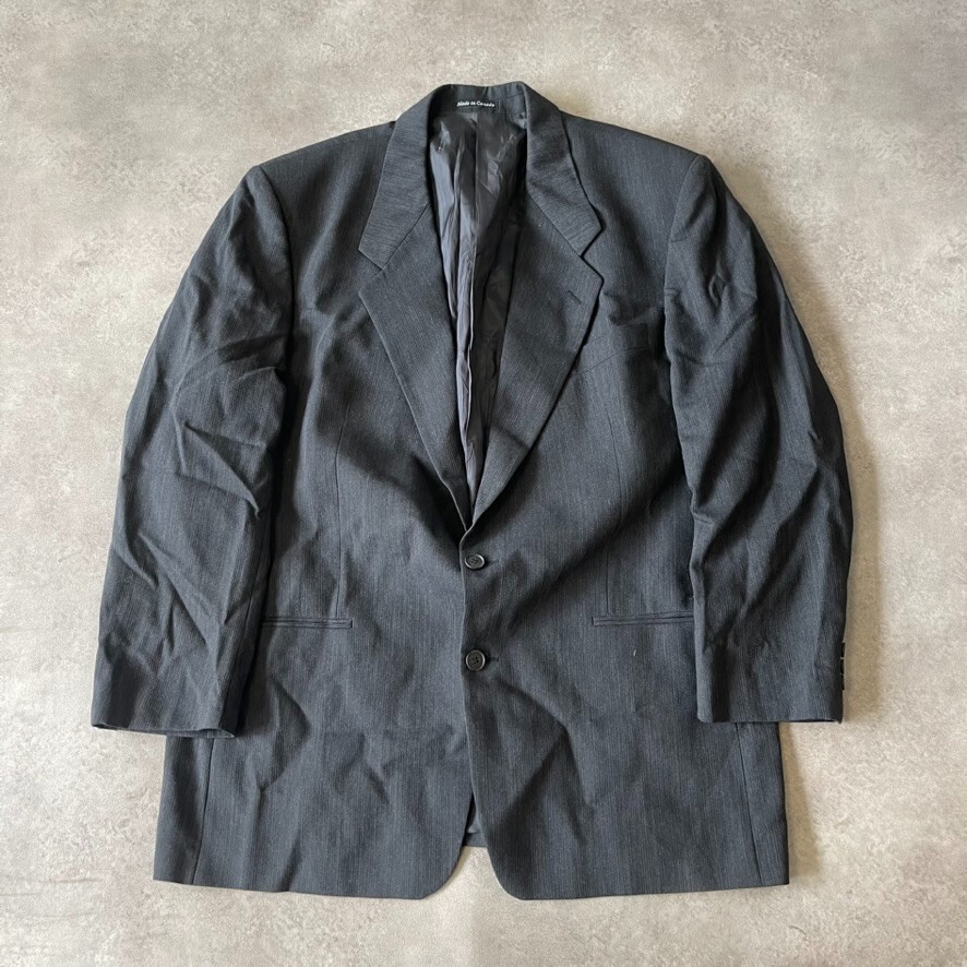 Yves Saint Laurent Giacca Blazer Uomo 50 Vintage Cappotto di Lana Monopetto Grigio