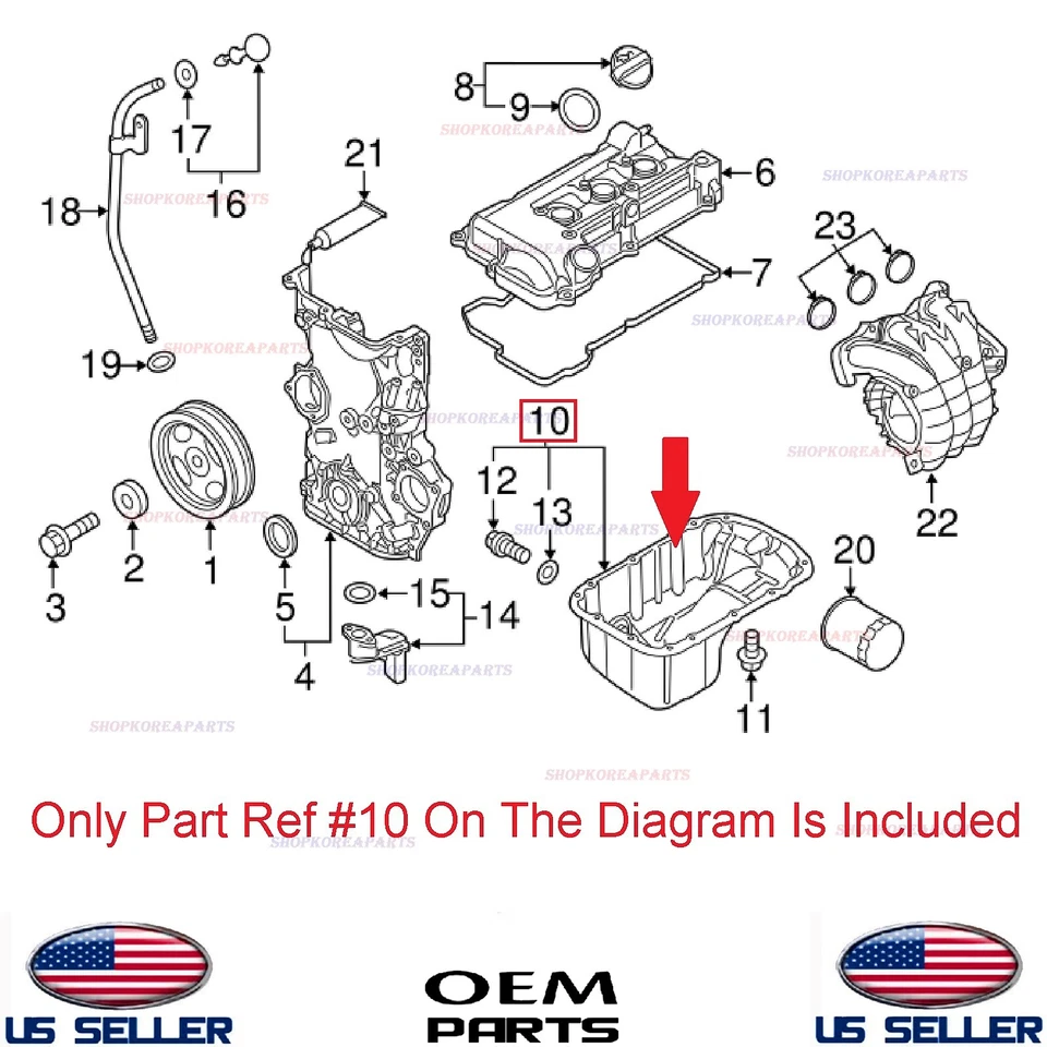 Genuine OEM Engine Oil Pan Assy 2014-2024 Mitsubishi Mirage 1.2L - Image 4 of 4