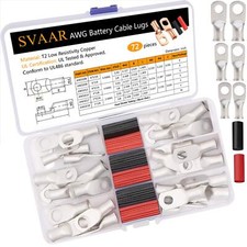 Tinned Copper Lugs 2 4 6 Gauge Battery Cable Ends Kit 72pcs2 Awg 4 Awg 6 Awg Cab