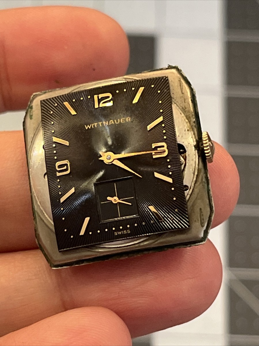 1950's? Vintage Wittnauer, tank Faceted Case, Stunning Black Dial