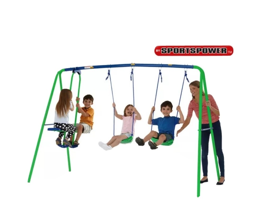 double toddler swing set