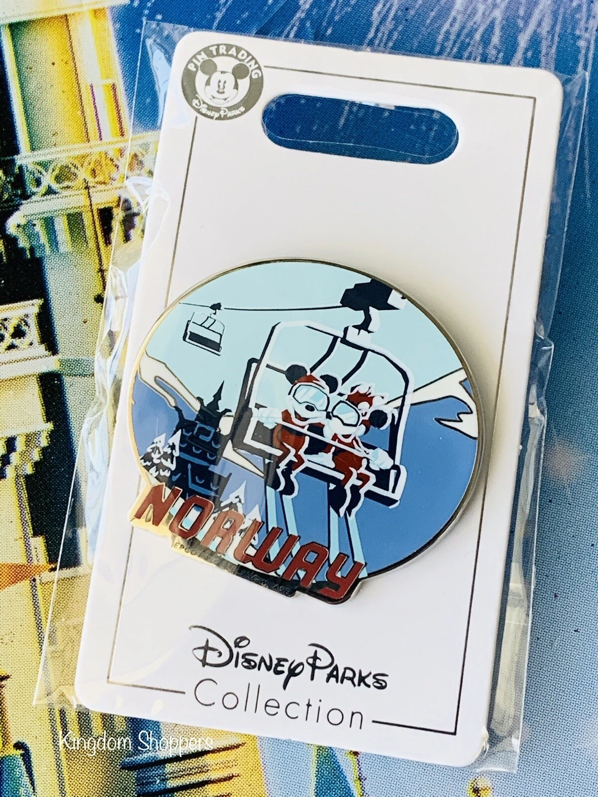 Disney Parks Epcot World Showcase Norway Mickey Minnie Ski Lift OE Pin