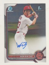 2022 Bowman Chrome AUTOGRAPH WON-BIN CHO RC Rookie IST BOWMAN ON CARD AUTO