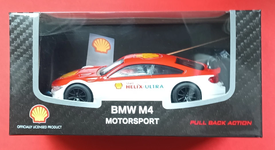 Shell BMW M4 Motorsport Modell Auto Spielzeug Pull Back Action NEU DTM - Bild 2 von 3