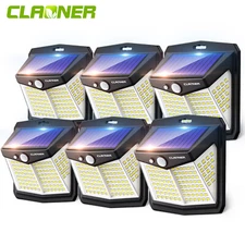 1-6Pack 128LED Solar Wall Lights PIR Motion Sensor Outdoor Garden Security Lamp