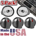 5 Pack Black Burner Knobs for Samsung NX58 Models - Replaces DG64-00473B