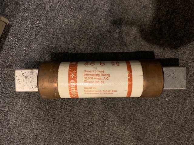 Fusible Shawmut/Gould OT-25 Class K5 - 50,000A 250VAC, New Old Stock (NOS), Pour Circuits Haute Puissance