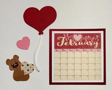 February Calendar Set. Scrapbook, Card making Paper Piecing