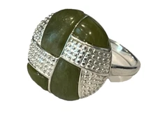 CONNEMARA MARBLE J.C. WALSH & SONS STERLING CONTEMPORARY RING  SIZE 8 JCW143