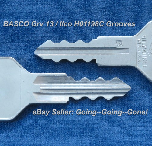 OEM CADILLAC LASALLE OLDSMOBILE KEY BLANKS 1934-1935 BASCO GROOVE 13 IGN / TRNK - Picture 5 of 6