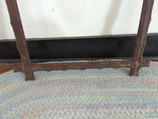 "ANTIGUO MARCO FOLKART ESQUINA CRUZ ADIRONDACK MADERA TALLADA BOSQUE NEGRO 26 X 30""" Foto 4 de 4