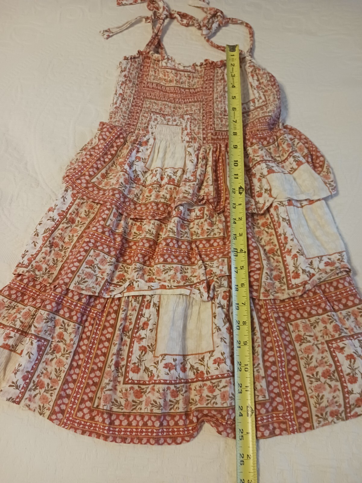 American Eagle Floral Patchwork Smocked Dress Siz… - image 4