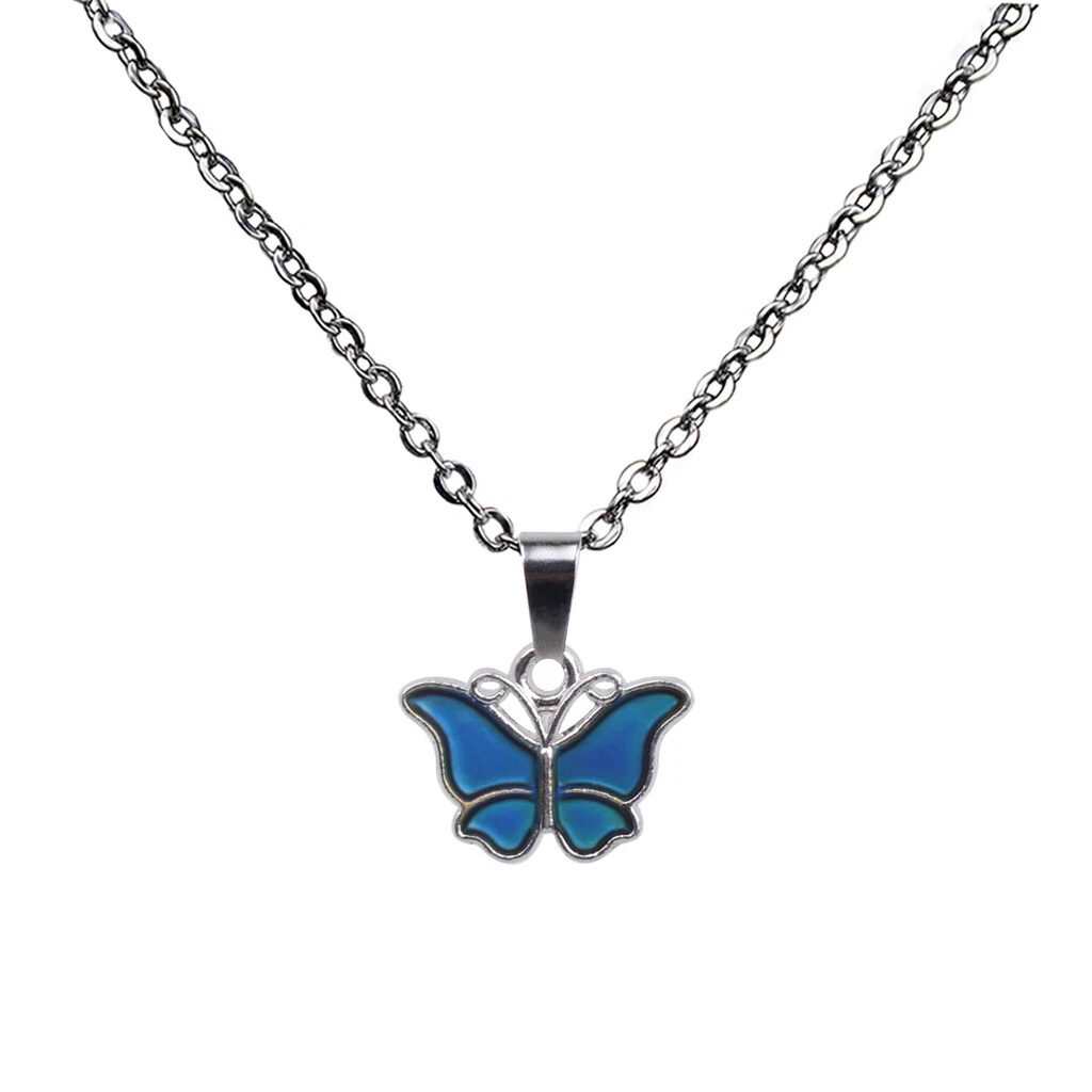 Butterfly mood necklace clearance