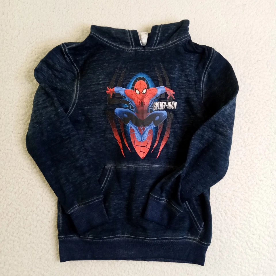 Marvel Spider-Man Kids Small Hoodie Blue Soft Cotton/Poly - Image 4 of 4