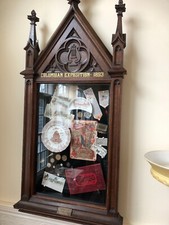 1893 COLUMBIAN WORLDS FAIR CHICAGO 1/4  SAWN OAK GOTHIC FRAMED  Display 27 X 60