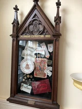 1893 COLUMBIAN WORLDS FAIR CHICAGO 1/4  SAWN OAK GOTHIC FRAMED  Display 27 X 60