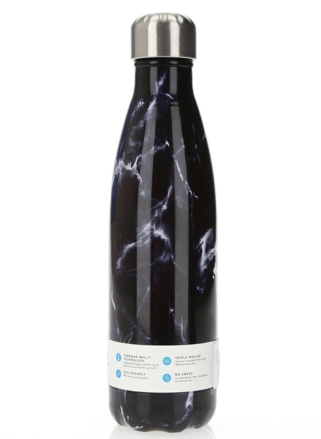 S'well 251912 Vacuum Insulated Stainless Steel Water Bottle 17oz Black Marble