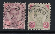 Thailand 1890s Bangkok "2" Cancel Varieties - S20770