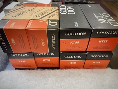 Genalex Gold Lion KT88 6550 Black Plates 4 Halo Getter Tested Excellent Full Box