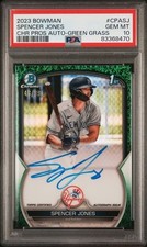 2023 Bowman Chrome SPENCER JONES Auto #CPASJ RC Green Grass Ref /99 PSA 10 🔥