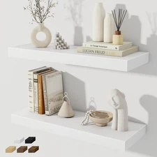 Floating Shelves for Wall, 24 Inch Floating Shelves Set of 2, Wall Mounted Ru...