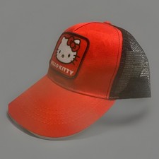 Hello Kitty Girl  s Trucker Hat Red And Black Snap Back NEW W/ TAGS