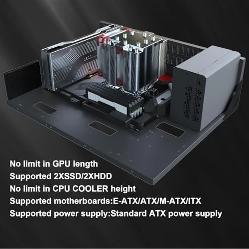 DIY Gaming Computer Case - E-ATX/ATX/M-ATX/ITX Open Chassis, Heat Dissipation Te - Image 4 of 4