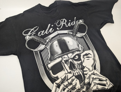 Cali Raiders Nation Skull Men's Street Urban Graphic T-Shirt Black NFL Sports