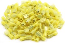 100Pcs Fully Insulated Male Spade Connectors 12 10 Gauge Quick Disconnect Crimp